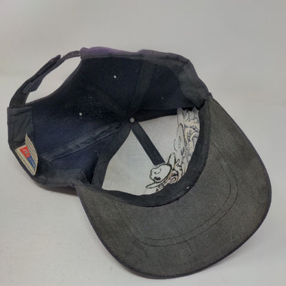 USMC Bulldog I Can't Hear You Strapback Hat Purple OSFA Embroidered