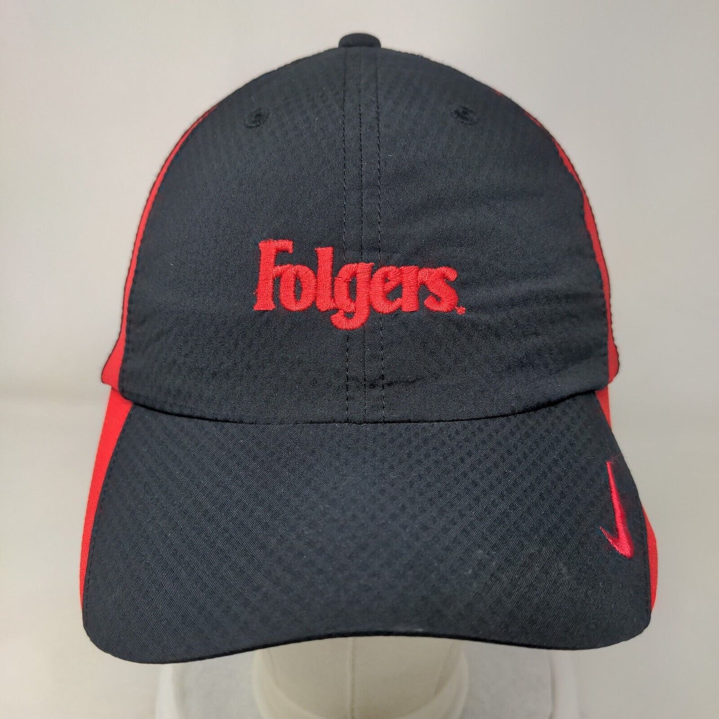 Folgers Strapback Hat Black OSFM Embroidered Nike Heritage 86 Dri-Fit
