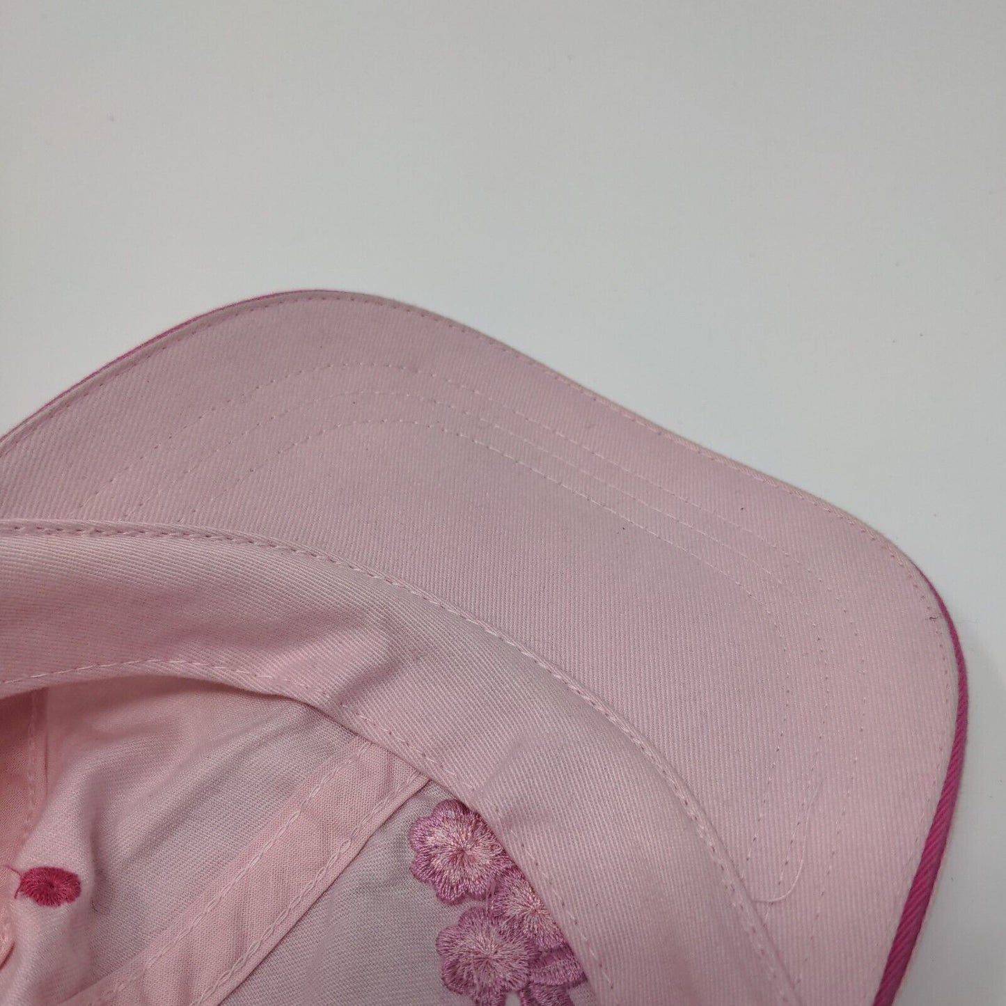 Fleur-de-lis Bejeweled Strapback Hat Pink 54cm Adjustable 6 Panel Cotton