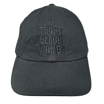 Trust Black Women Slideback Hat Black One Size Embroidered Sister Sons Cotton