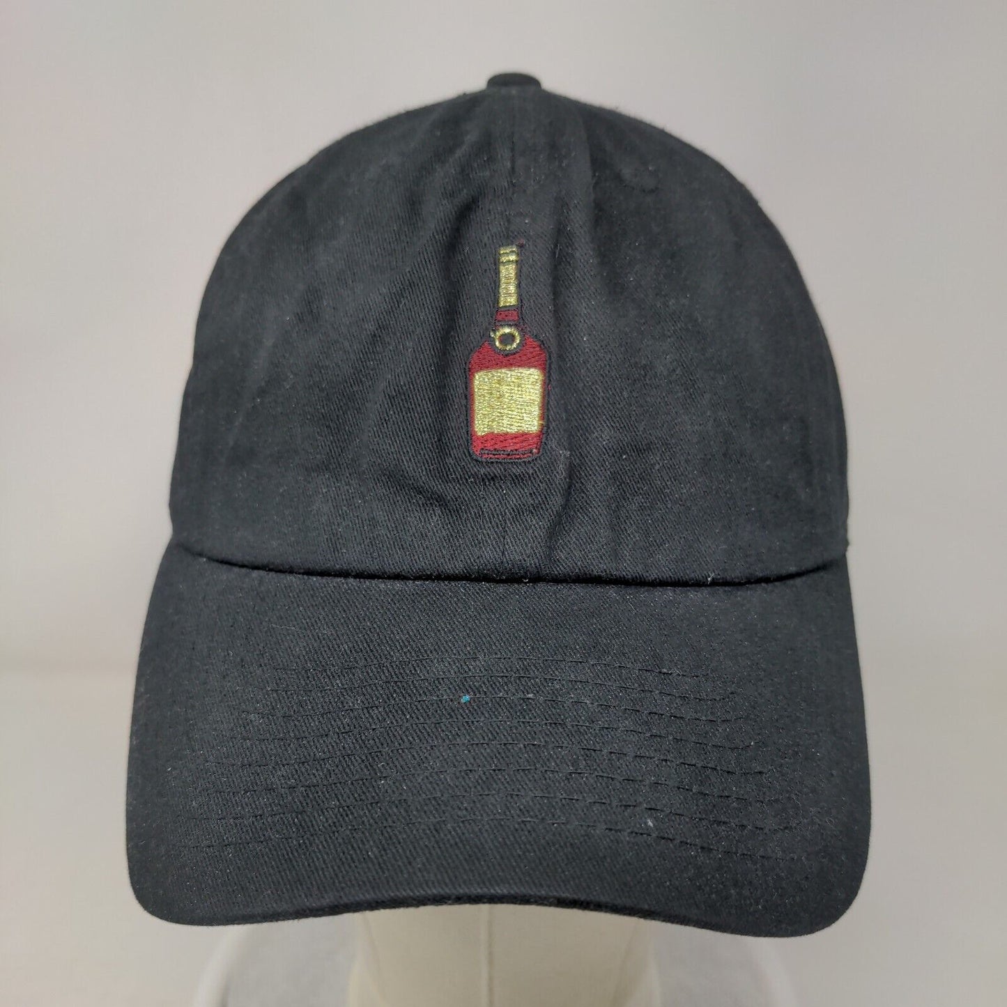 Henny Bottle Slideback Hat Black One Size Adjustable Embroidered Kbethos