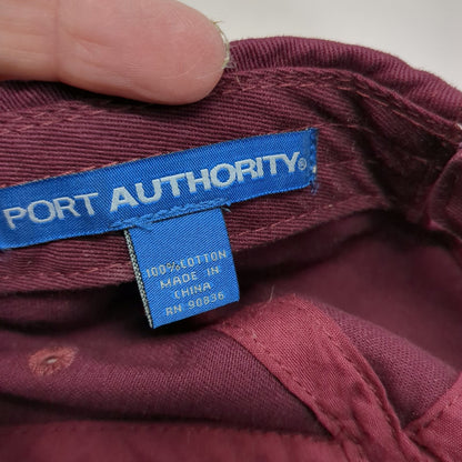 Port Authority Baseball Cap Red One Size Martin-Scott Winery Sandwich Brim Hat