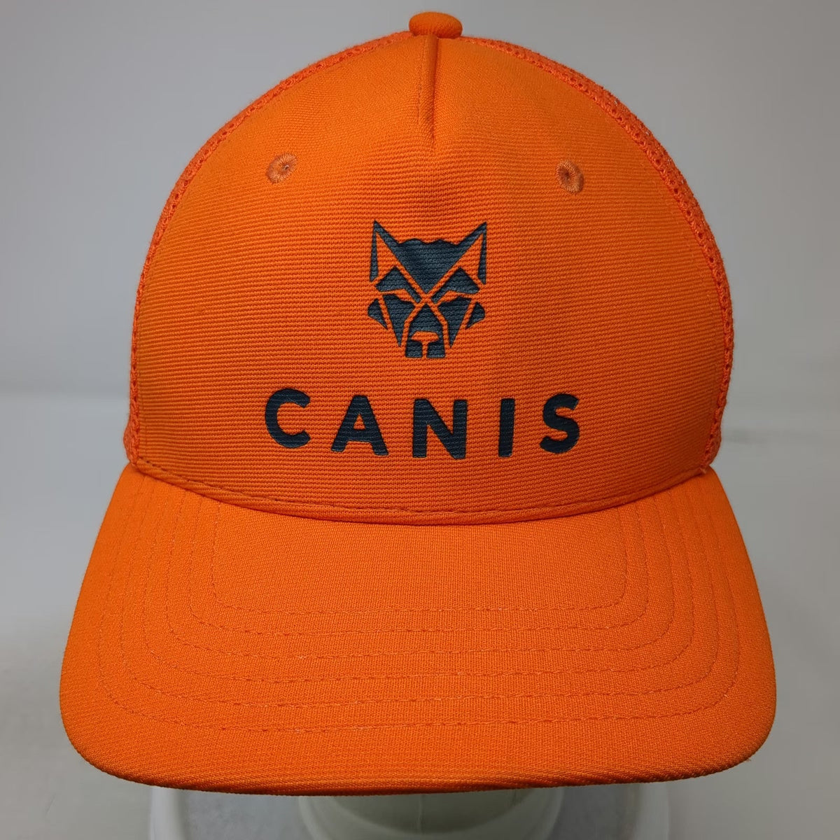 Canis Trucker Hat Orange One Size Mesh Snapback Wolf Logo Be The Wolf Hunting