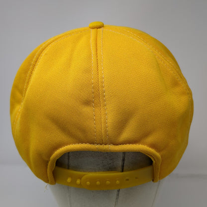 Trucker Hat Yellow Snapback Mesh Back Green Underbrim Solid Plain Blank Vintage