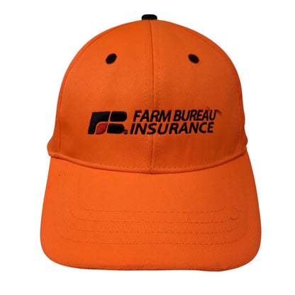 Farm Bureau Insurance Strapback Hat Orange One Size Adjustable 6 Panel