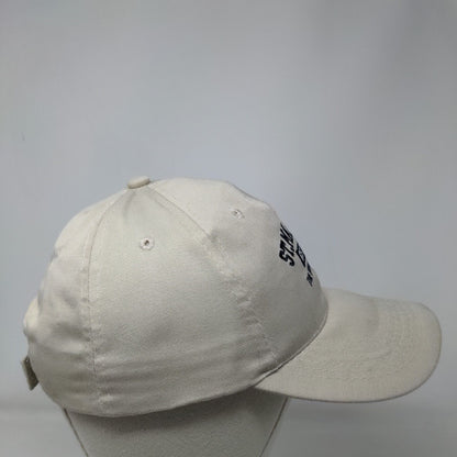 St. Maarten The Friendly Island Strapback Hat Tan OSFA Embroidered