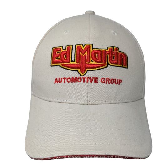 Ed Martin Men's Slideback Hat Tan OSFA Embroidered Car Logos Cotton Poly Blend