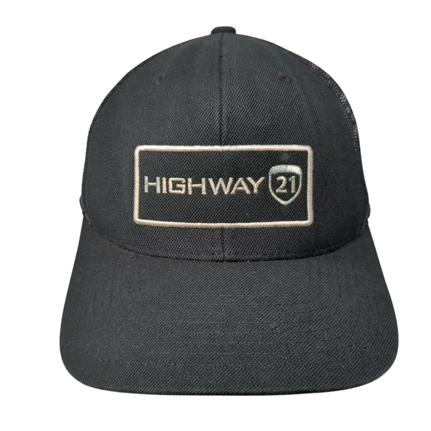 Highway 21 Snapback Trucker Hat Black One Size Mesh Back Adjustable