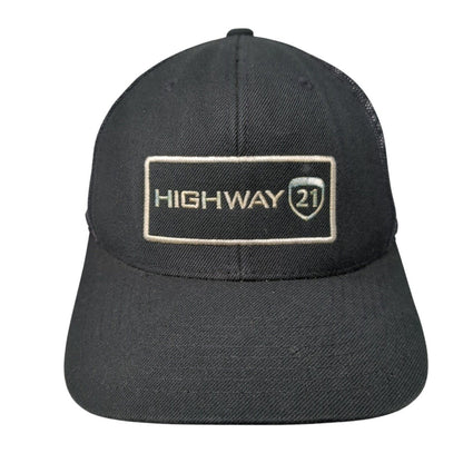 Highway 21 Snapback Trucker Hat Black One Size Mesh Back Adjustable
