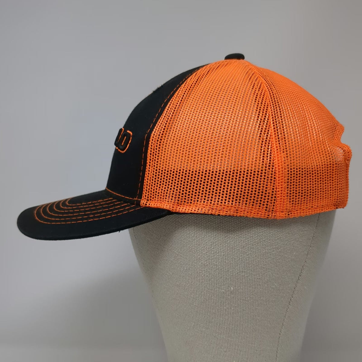 TRUGLO Baseball Cap Black Orange One Size Mesh Back Contrast Stitching Hat