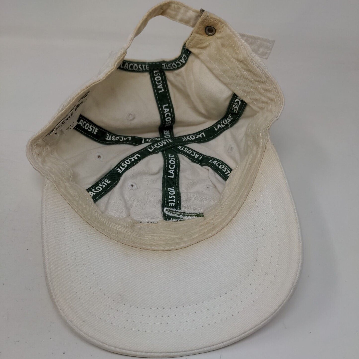 Lacoste Slideback Hat Cream One Size Adjustable Embroidered Crocs 6 Panel