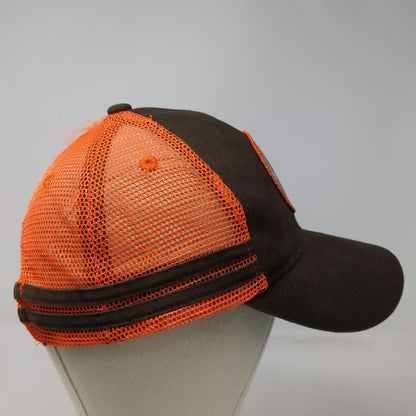 Bhakti Chai Trucker Hat Brown Orange One Size Mesh Snapback Patterned Underbrim