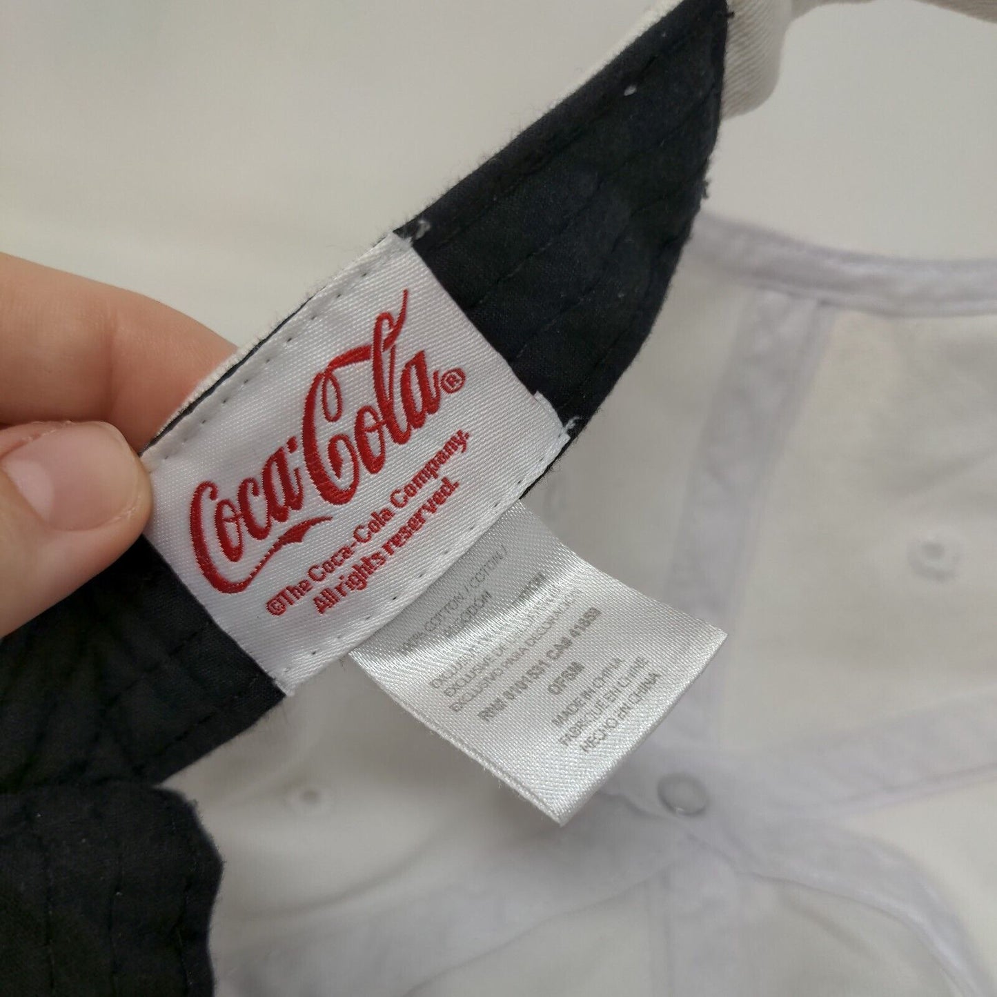 Coke Slideback Hat White OSFM Embroidered Rainbow Letters Coca-Cola