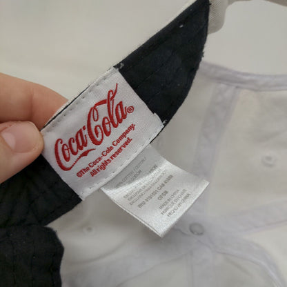 Coke Slideback Hat White OSFM Embroidered Rainbow Letters Coca-Cola