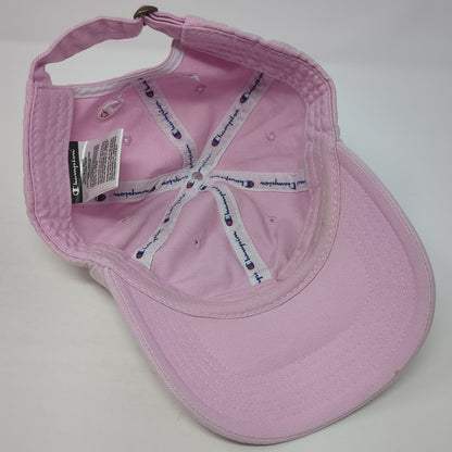 Champion Slideback Baseball Cap Pink One Size Adjustable Embroidered 6 Panel