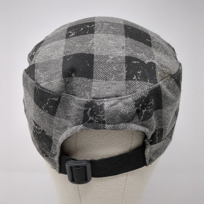 Joe Boxer Slideback Cadet Army Hat Multi One Size Buffalo Plaid Peace