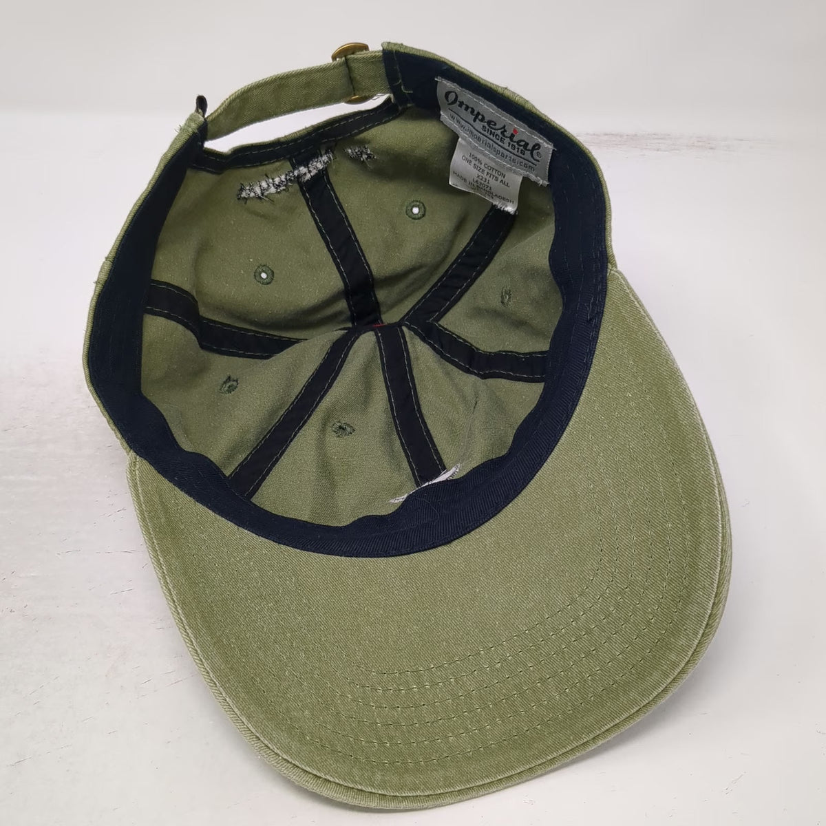 Imperial Baseball Cap Green One Size Whitefish MT Slideback Hat Cotton TH Logo