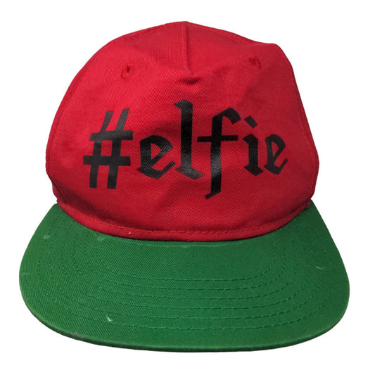 #elfie Snapback Hat Red OSFM Adjustable Colorblock Holiday Outdoor