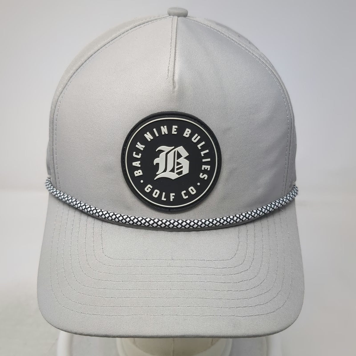 Back Nine Bullies Trucker Hat Gray One Size Rope Perforated Golf Snapback