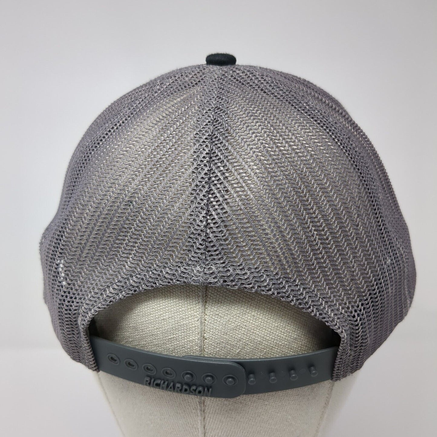 Get Outdoors Snapback Trucker Hat Black One Size Adjustable Mesh Back Richardson