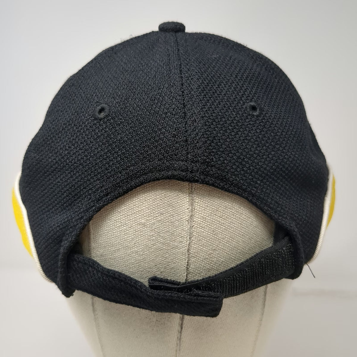 CAT Baseball Cap Black One Size Strapback Polyester Textured Industrial Logo Hat