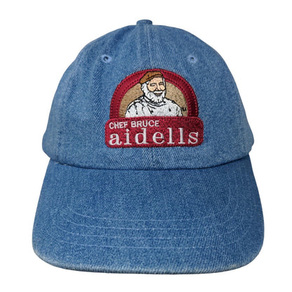 Chef Bruce Aidells Slideback Hat Blue One Size Embroidered Denim Nissin Cap