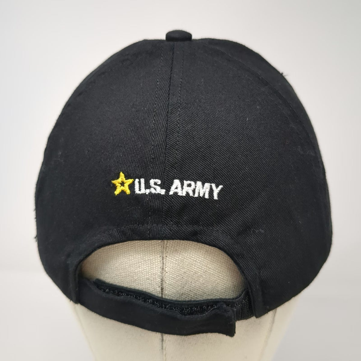 Black One Size Baseball Cap US Army Embroidered Star Made in USA Military Hat