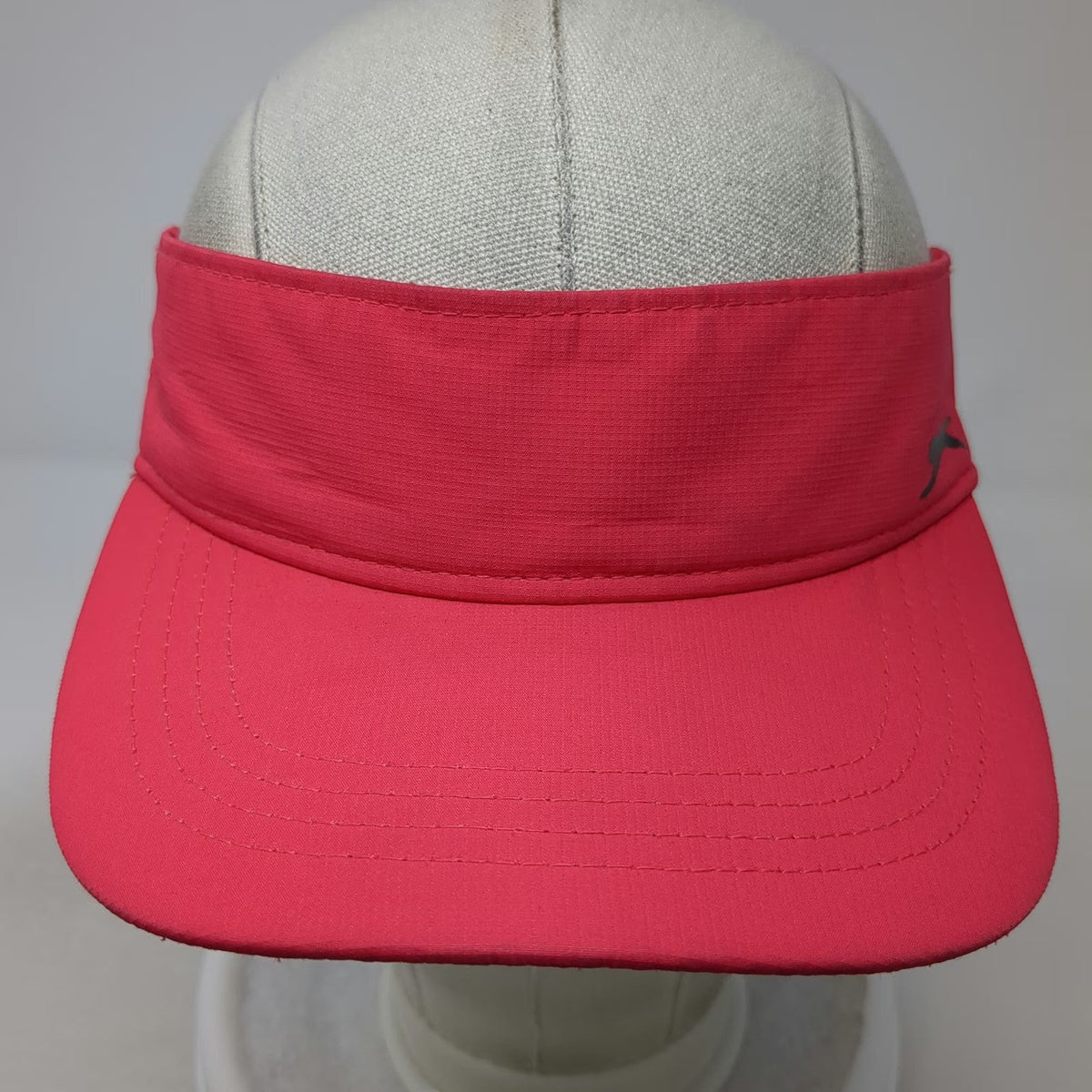 Slazenger Visor Pink One Size Black White Striped Elastic Back Panther Logo Hat