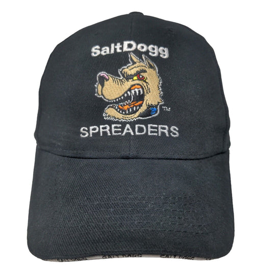 Salt Dogg Spreaders Men's Slideback Hat Black Adjustable Embroidered Logo Cotton