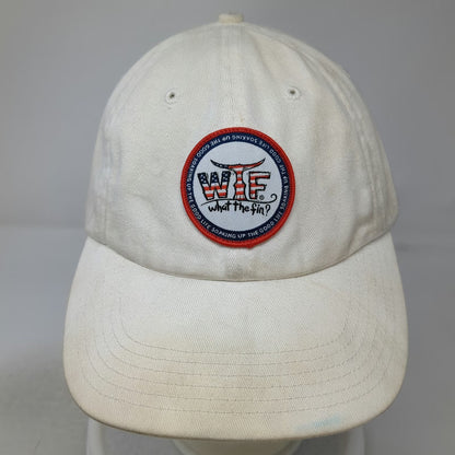 What The Fin? Baseball Cap White One Size Patch American Flag Slideback hat