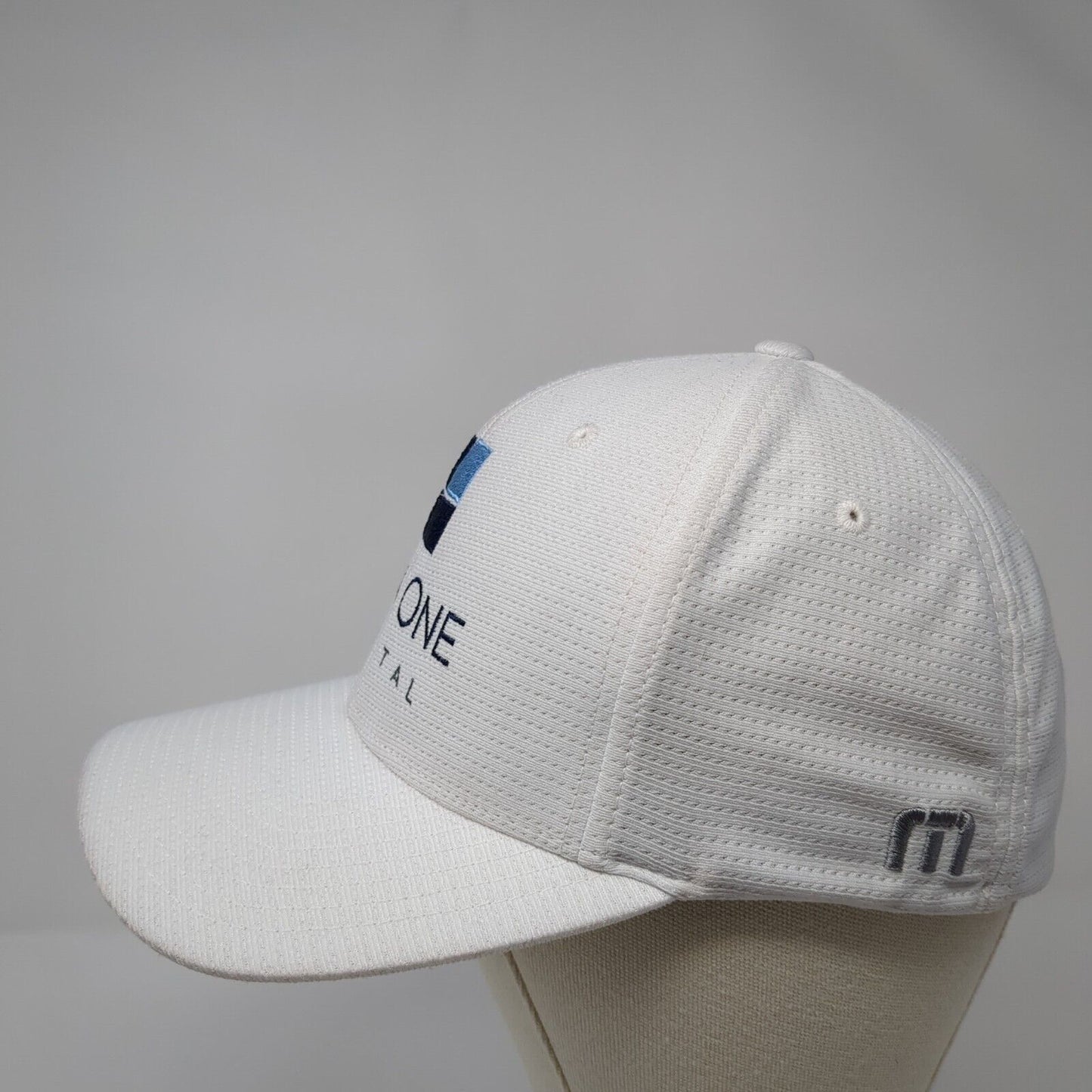 Lima One Capital Fitted Hat White L/XL Flexfit Embroidered Travis Matthew
