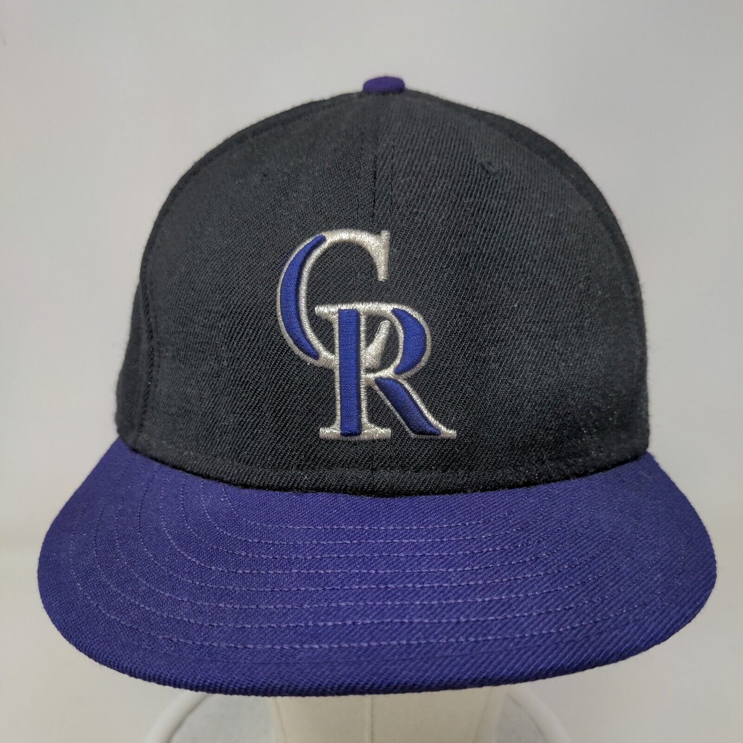 New Era Men's Fitted Hat Black 7 3/4 Embroidered Colorado Rockies World Series