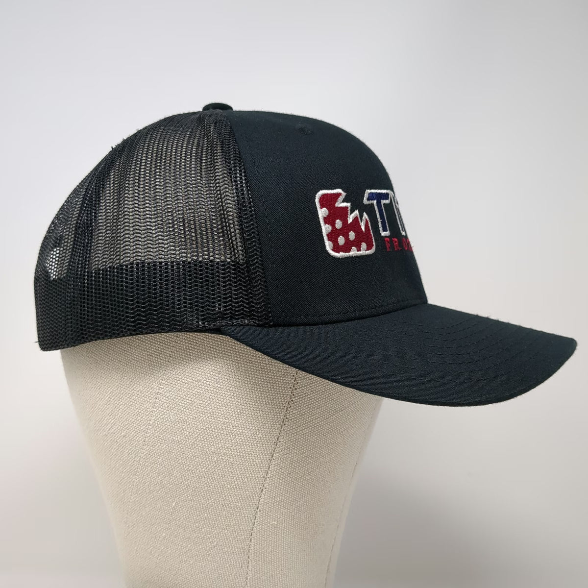 Yupoong Trucker Hat Black One Size Titan Frozen Fruit Mesh Back Snapback Logo