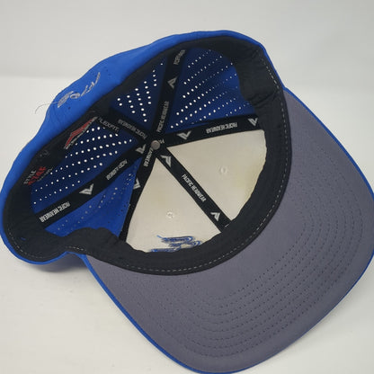 EB East Boise Fitted Hat Blue Medium Laser Cut Colorblock Pacific Headwear