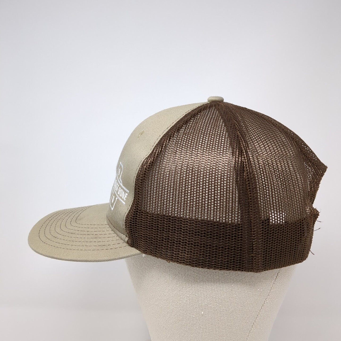 Brundage-Bone Snapback Trucker Hat Brown Adjustable Mesh Back Port Authority