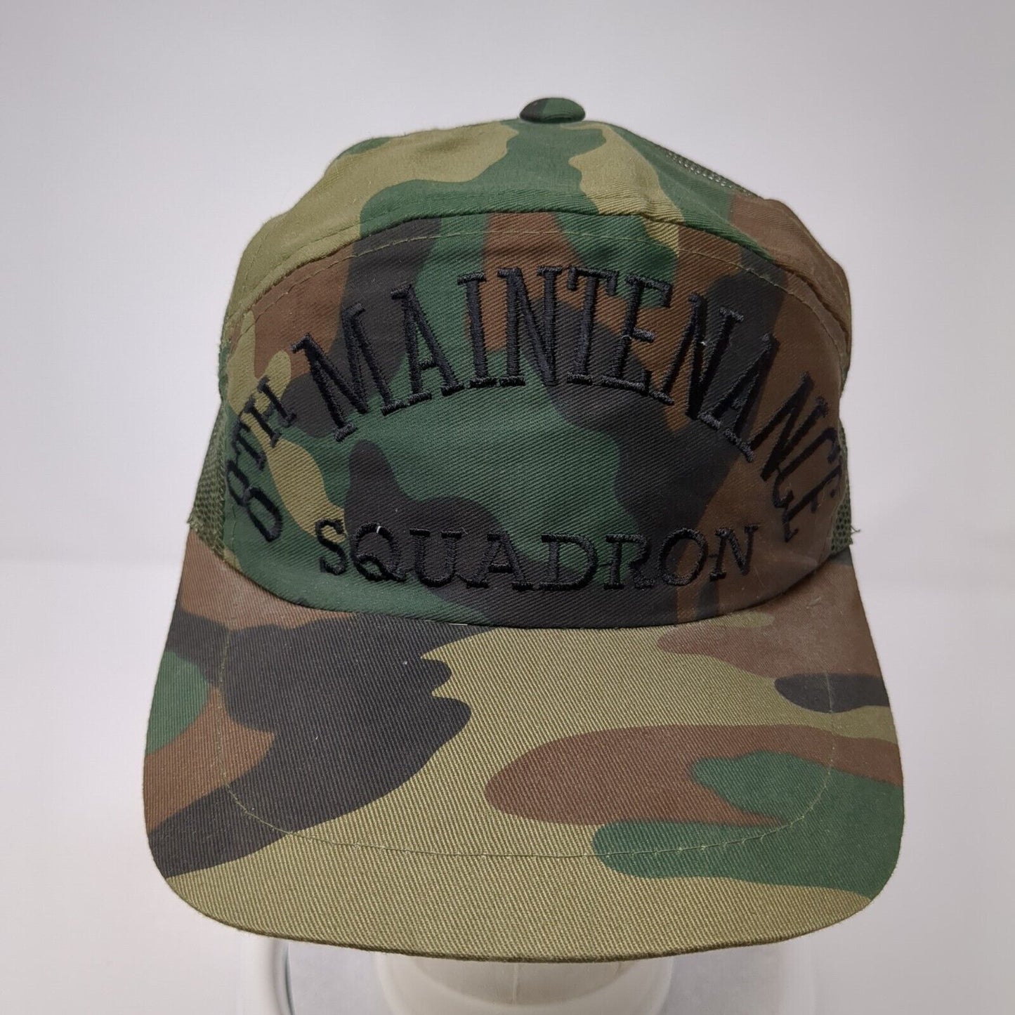 8th Maintenance Squadron Snapback Trucker Hat Camouflage OS Adjustable Mesh Back
