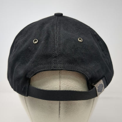 Harley-Davidson Baseball Cap Black One Size Strapback Leather Made In USA Hat