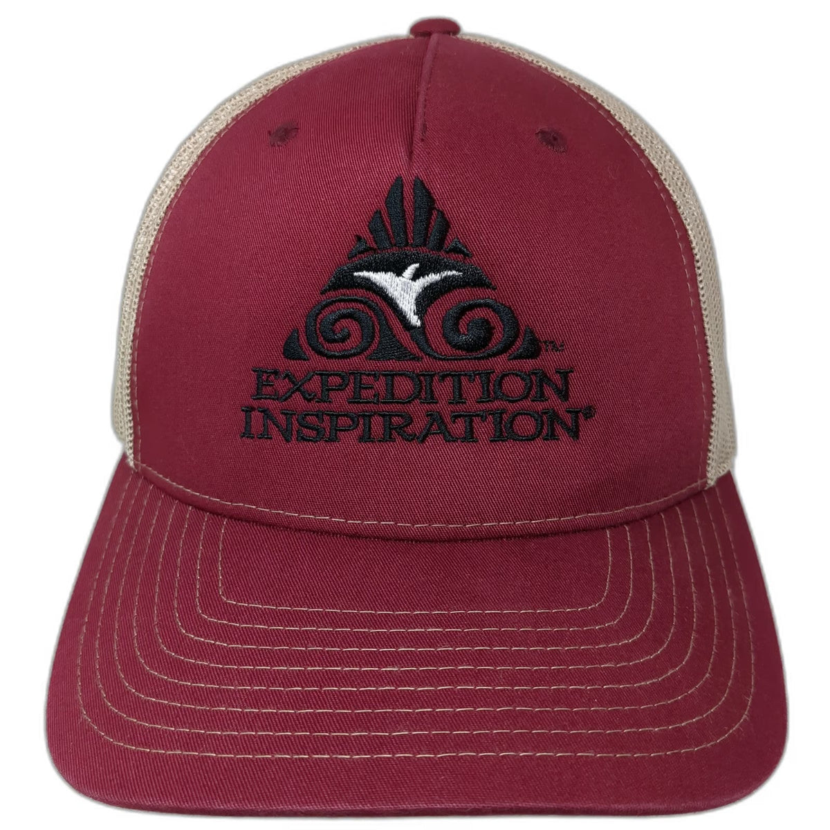 Richardson Trucker Hat Red One Size Expedition Inspiration 5 Panel Mesh Back