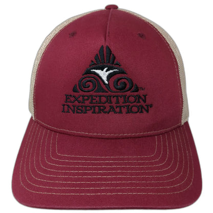 Richardson Trucker Hat Red One Size Expedition Inspiration 5 Panel Mesh Back