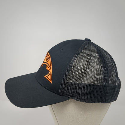 Trout Trucker Hat Black Large Adjustable Embroidered Mesh Back Richardson