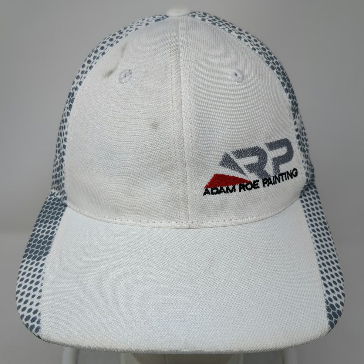 Sport-Tek Baseball Cap White Gray One Size Adam Roe Painting Hat Honeycomb