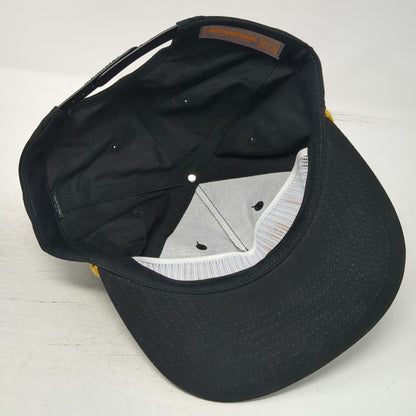 Richardson 5 Panel Black OSFM Hat Leupold Optics Gold Rope Snapback Flat Bill