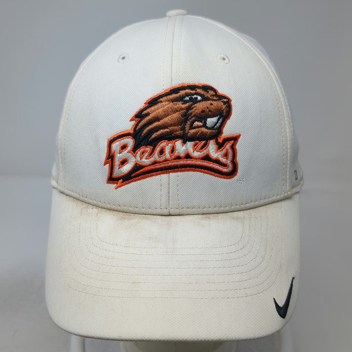Oregon State Beavers NCAA Nike White One Size Hat OS Logo Dri-Fit Stretch Fit
