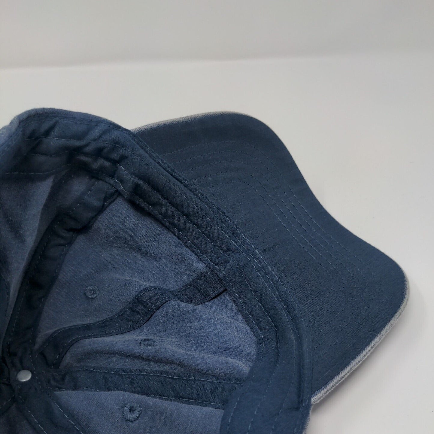 Unbranded Strapback Hat Blue OSFM Adjustable Vented Holes 6 Panel Blank
