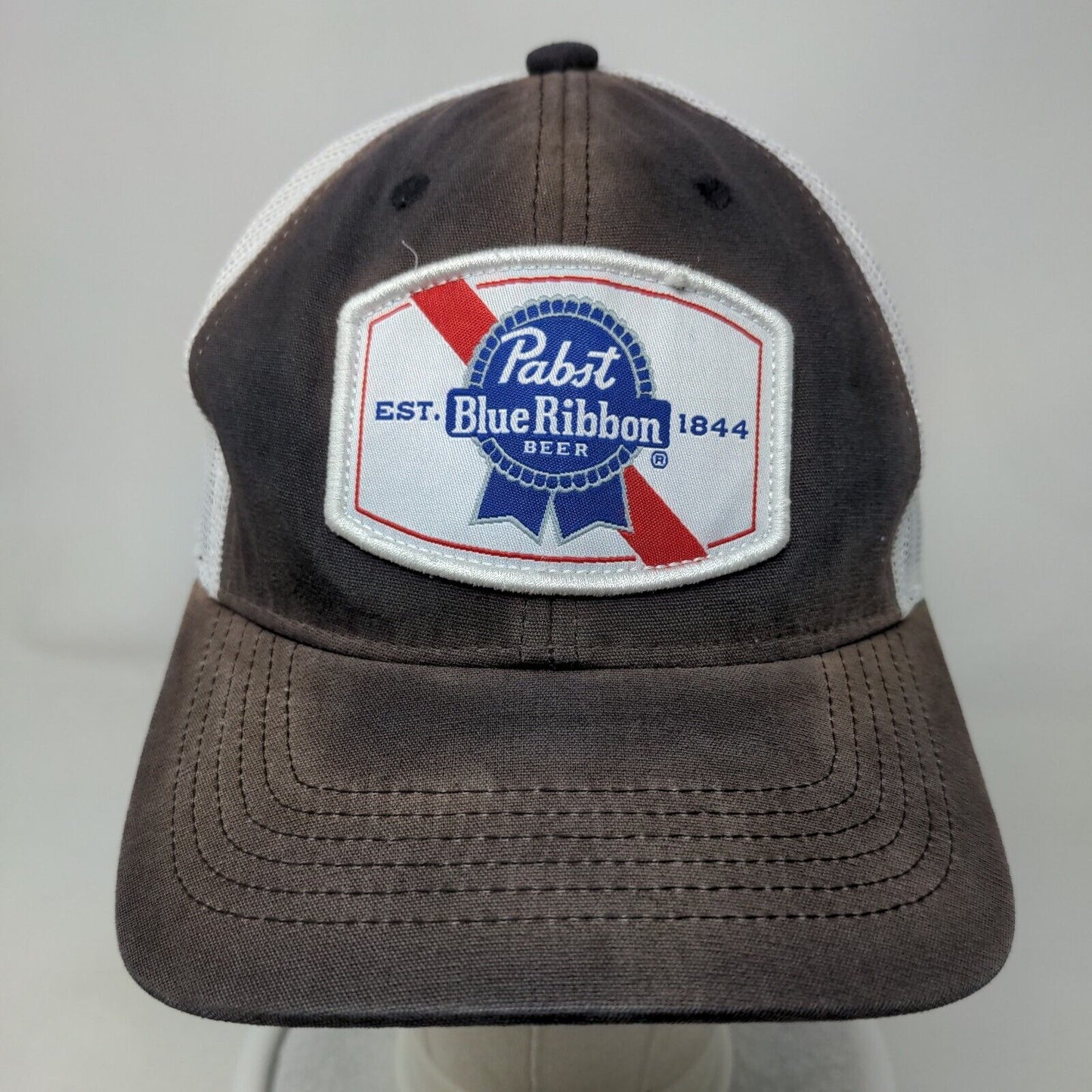 Pabst Blue Ribbon Beer Snapback Trucker Hat Blue One Size Adjustable Mesh Back