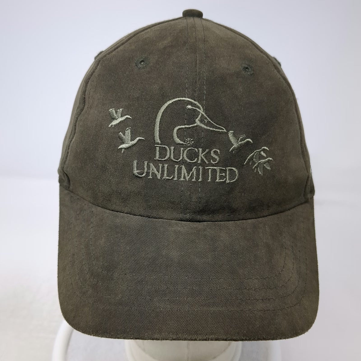 Ducks Unlimited Baseball Cap Brown One Size DU Leader Allover Print Logo Hat
