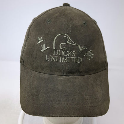 Ducks Unlimited Baseball Cap Brown One Size DU Leader Allover Print Logo Hat