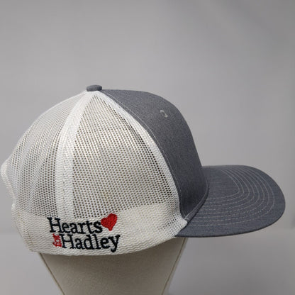 Hearts for Hadley Snapback Trucker Hat Gray One Size Mesh Back Outdoor