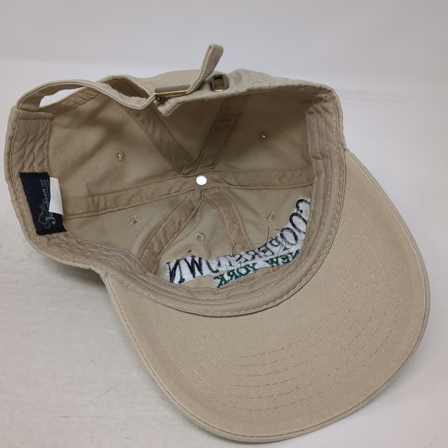 Jacobson Hat Baseball Cap Beige One Size Cooperstown New York Blue Green hat