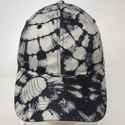 No Boundaries Baseball Cap Gray Black Tie-Dye One Size Recycled Slideback Hat